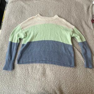 Cute and cozy American Eagle sweater - blue, green, cream